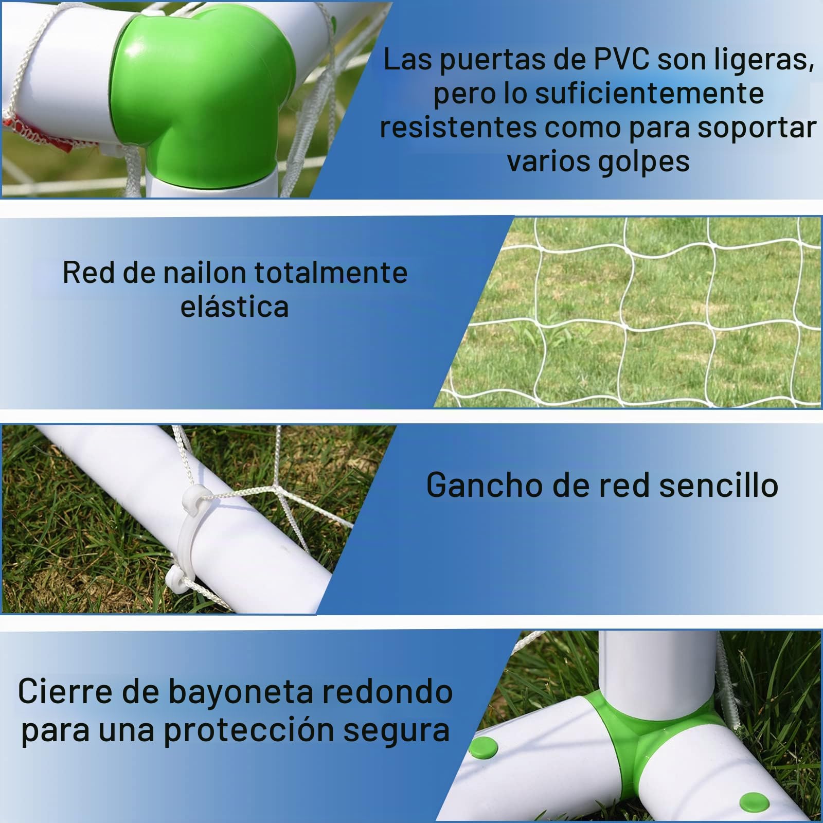 LZQ Portería de fútbol con red para niños