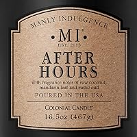 Vista 4 de Manly Indulgence After Hours - Velas perfumadas para hombres, 16.5 onzas, una sola mecha, cera de mezcla de soja premium, 60 horas de combustión