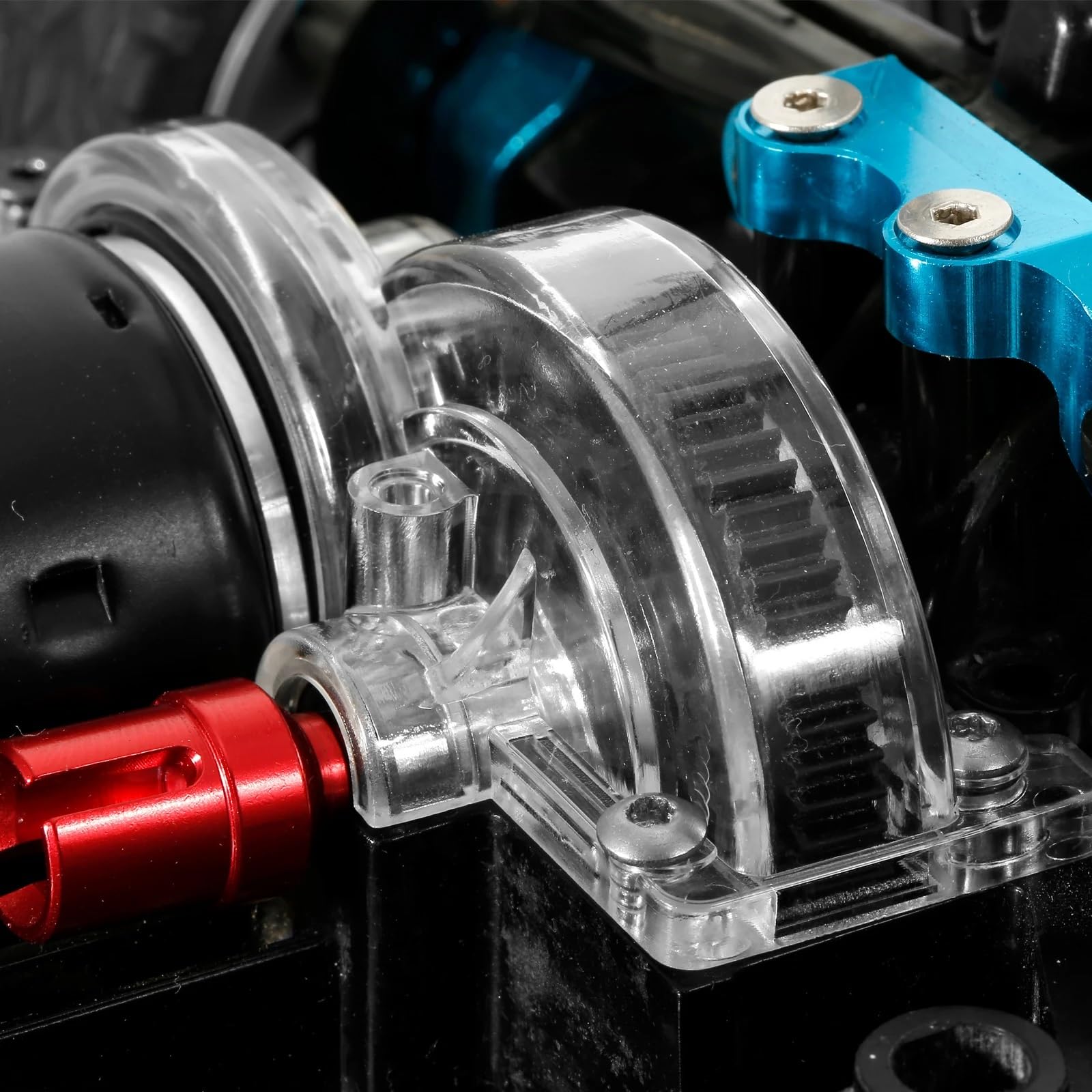 para Tamiya para TT02 para TT-02 1/10 Cubierta De Engranaje Plástico Correa Transmisión Anti En Coche RC Carretera Piezas Coche RC