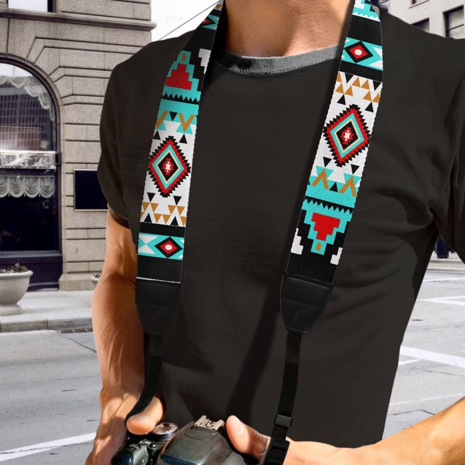 Goncariar Western Camera Neck Strap Aztec Vintage Camera Strap for Photographers Camera Shoulder Strap Boho Camera Sling Strap with Quick Release Buckles