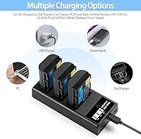 Vista 5 de ENEGON LP-E6 LP-E6N LP-E6NH Cargador USB LCD de triple ranura para Canon EOS 5D Mark II III y IV, 70D, 5Ds, 6D, 5DsR, 80D, 7D y 7D Mark II, EOS 60D