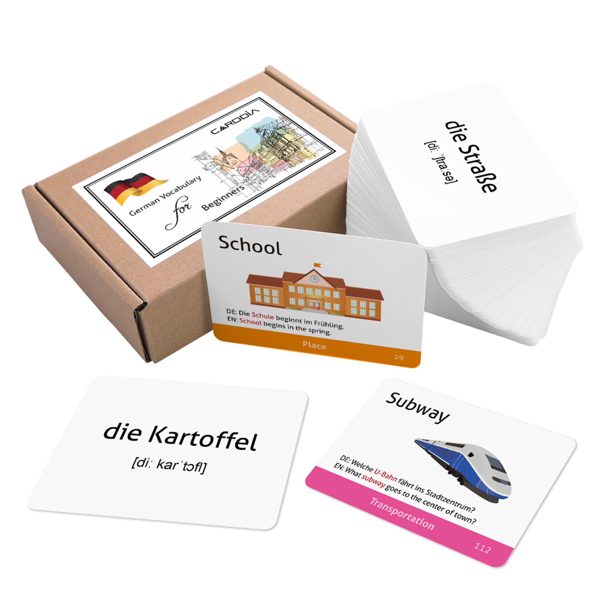 CARDDIA | German Vocabulary for Beginners Educational Flashcards