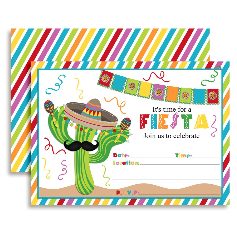 Amanda CreationFiesta Cactus Celebration Fill In Invitations set of 10