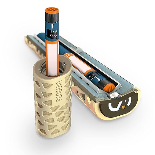 Penguin Insulin Cooler Travel Case - Reusable Temperature-Controlled Diabetic Insulin Pen Cooling Case - Keeps Diabetes Medicine Cold for 24 Hours. Aluminum Carry Case for Diabetic Pen, Silver