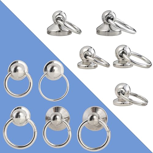 Miniatura 4 de YORANYO 90 juegos de botones de cabeza redonda para cuero, varios tamaños, botón con anillo de tracción, remaches y remaches para reparar y decorar