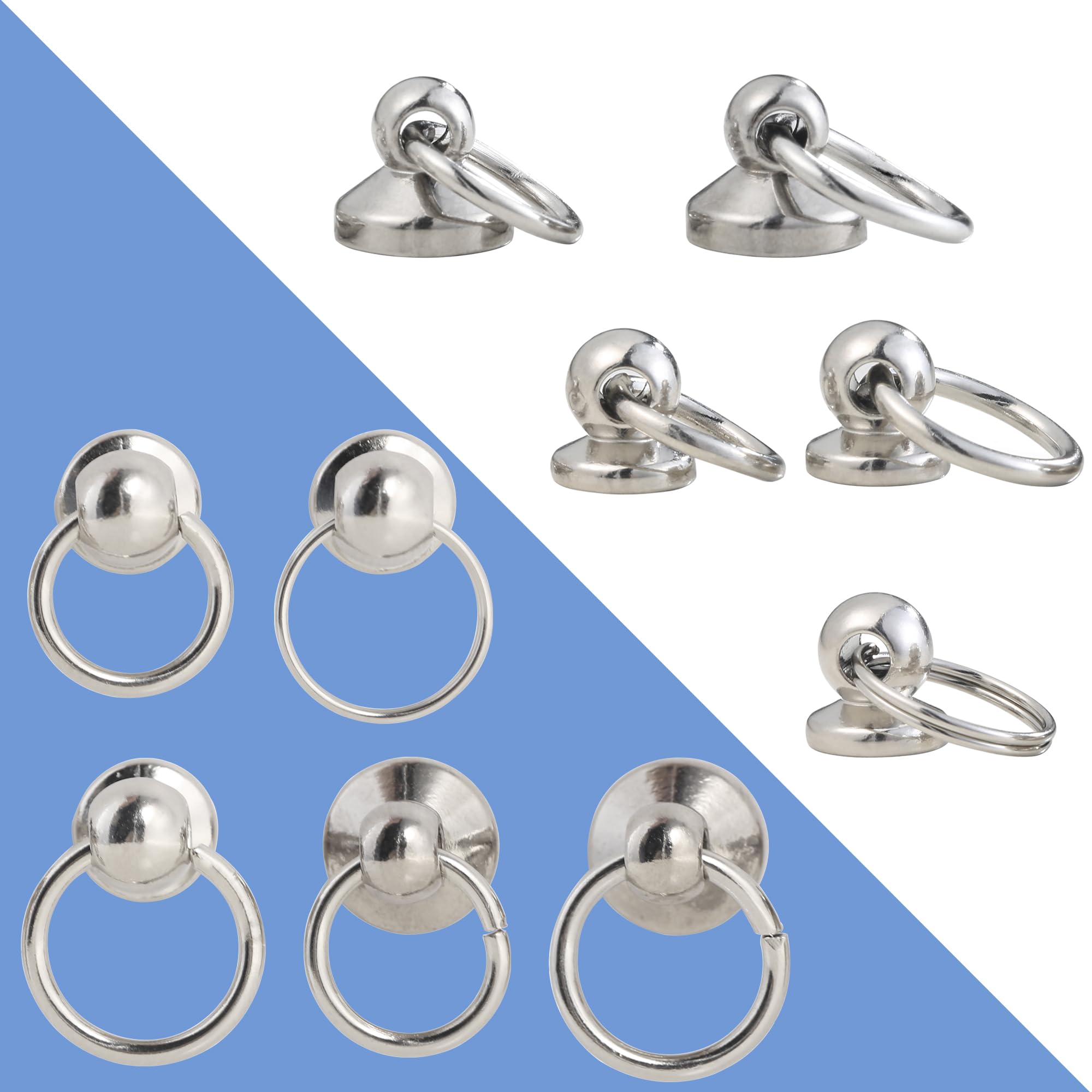 YORANYO 90 juegos de botones de cabeza redonda para cuero, varios tamaños, botón con anillo de tracción, remaches y remaches de pinchos para reparar y decorar fundas de teléfono, zapatos, cinturones,