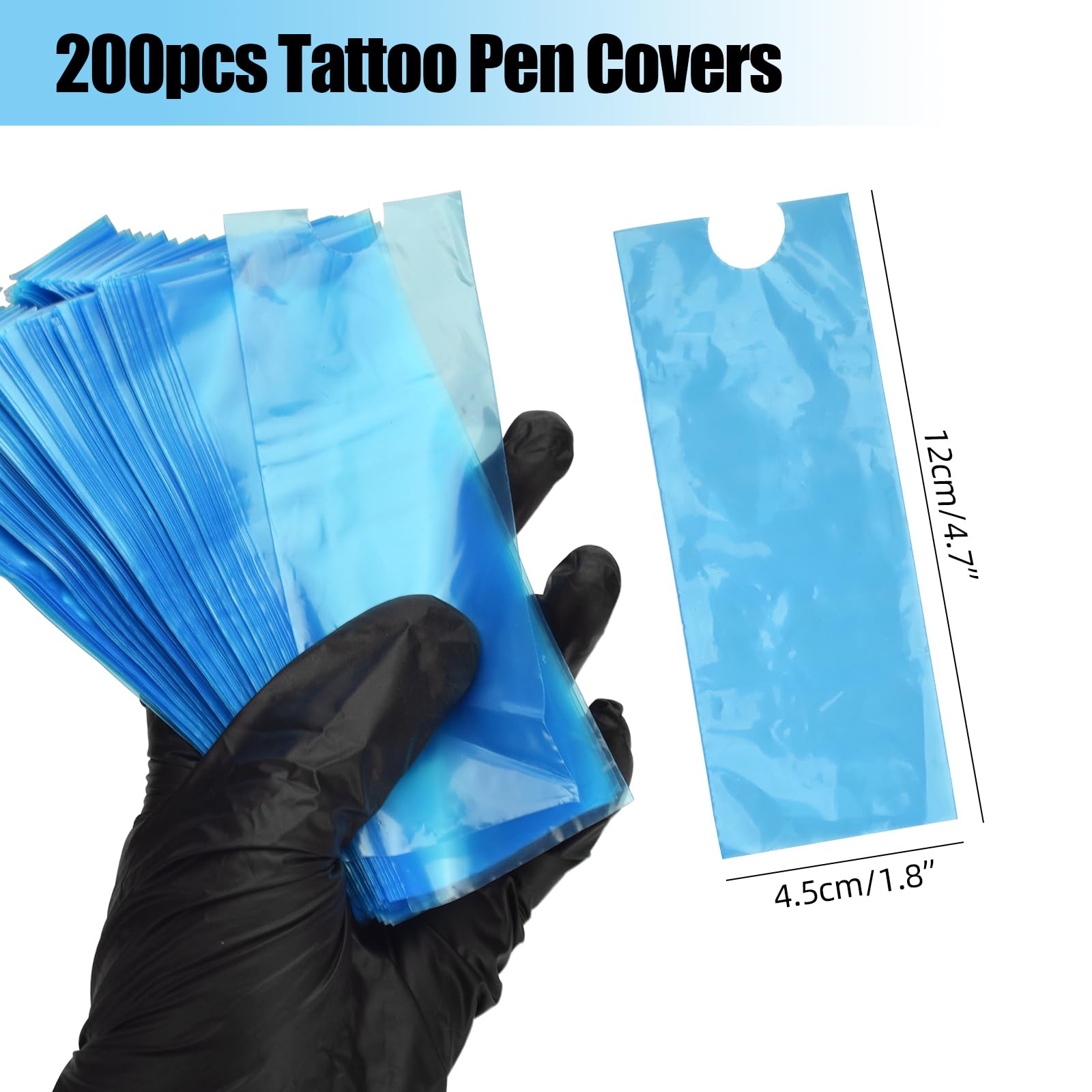 BAMTTOO 200pcs Tattoo Pen Machine Covers Disposable Cartridge Machine Covers 1.77''x4.72" Pen Bags for Tattoo Supplies Tattoo Machine Gun Accessories (200pcs Pen Bags) - Image 2