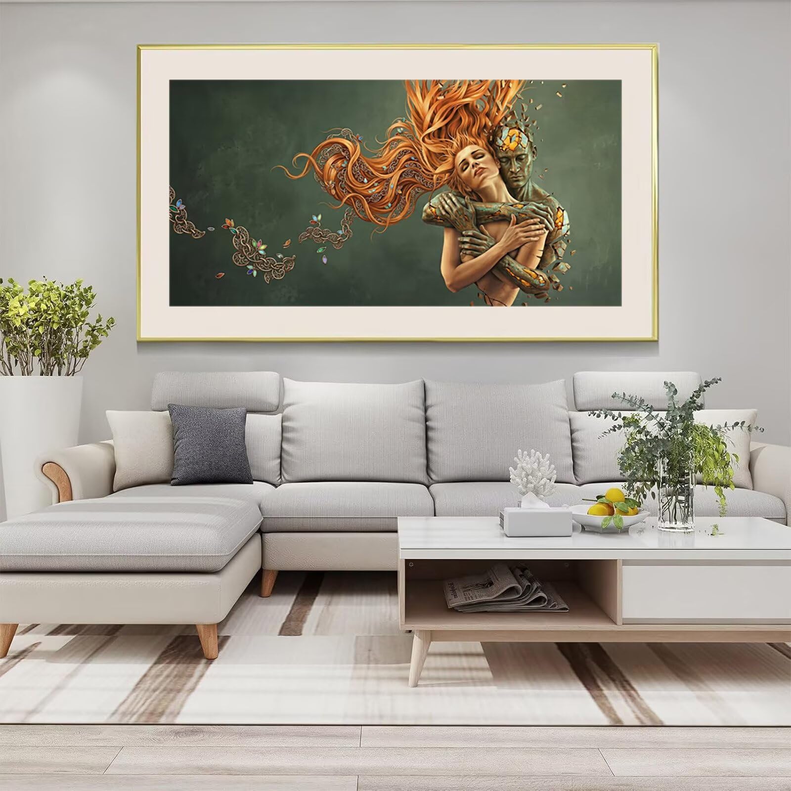 Diamond Painting Paare Diamond Painting Erwachsene Groß XXL Abstrakt, 5D Full Eckige Steine Drill Diamanten Malen Nach Zahlen, DIY Set Kreativ Set für Erwachsene Home Decor Wanddeko 60x120cm, Cod-922