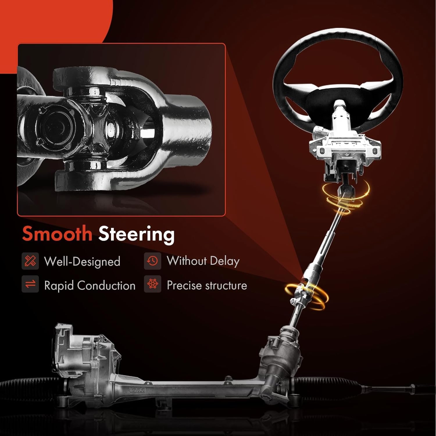 A-Premium Upper Intermediate Steering Shaft Steering Column Shaft Compatible with Ford Crown Victoria 2005-2011, Lincoln Town Car 2005-2011, Mercury Grand Marquis 2005-2011, Replace # 5W1Z3B676AB