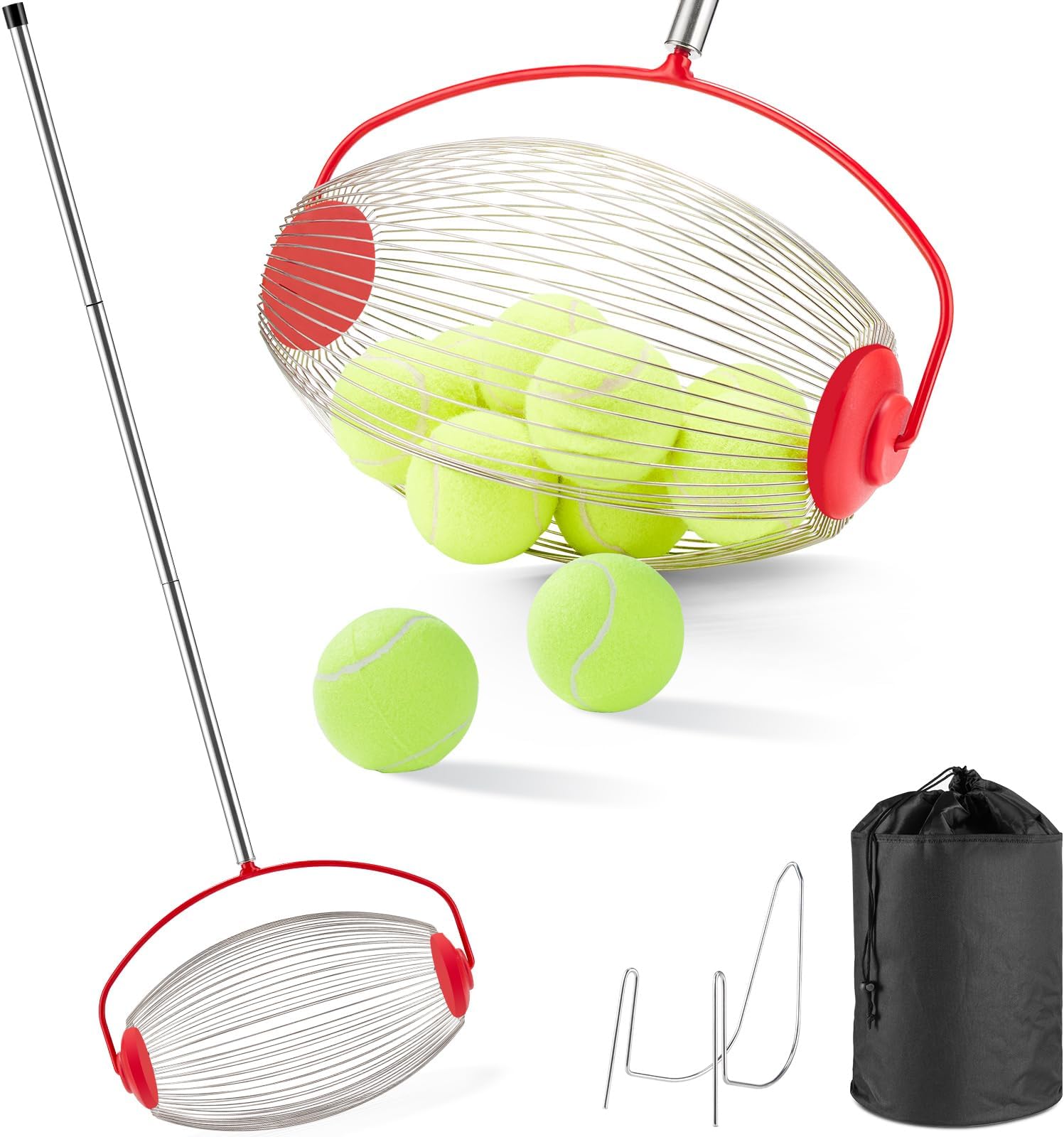 Yangbaga Tennis Balls Pickup Ball Retriever Adjustable Tennis Ball Roller Collector for Table Tennis Training Accessories