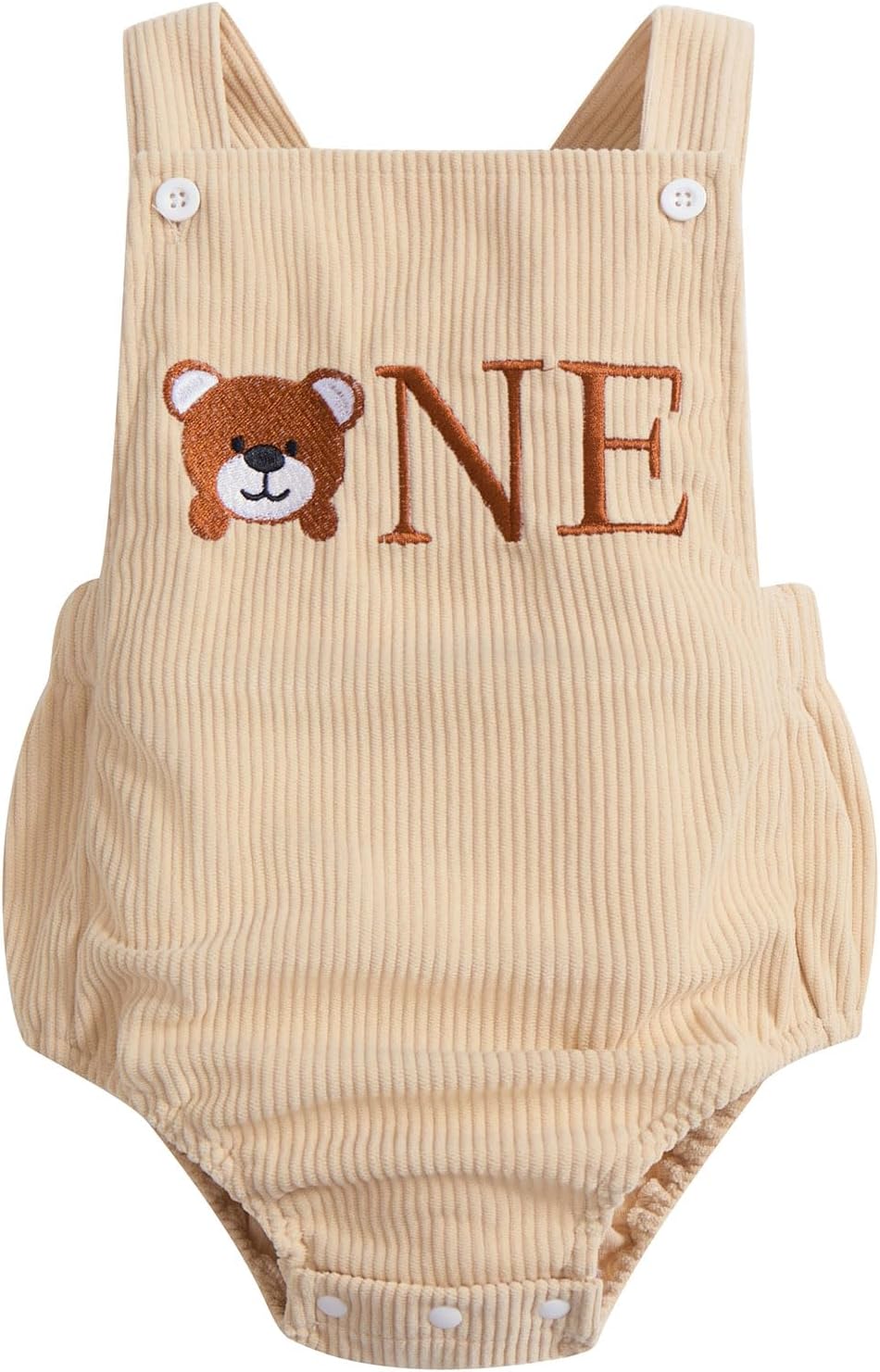 FYMNSI Unisex Baby Boy Girl Corduroy Romper Bubble Bodysuit Infant Backless Overalls 1st Birthday Halloween Christmas Outfit