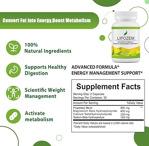 Miniatura 5 de Lipo Zem - Cápsulas de equilibrio digestivo - Alivia rápidamente la distancia abdominal y el apoyo natural para el control del peso  Promueve la