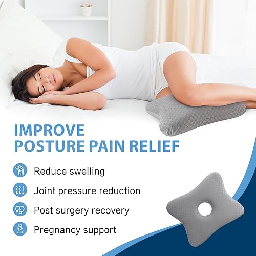 Miniatura 2 de Almohada de piernas y rodillas para personas que duermen de lado, almohada de espuma viscoelástica mejorada entre las piernas para dormir de lado,