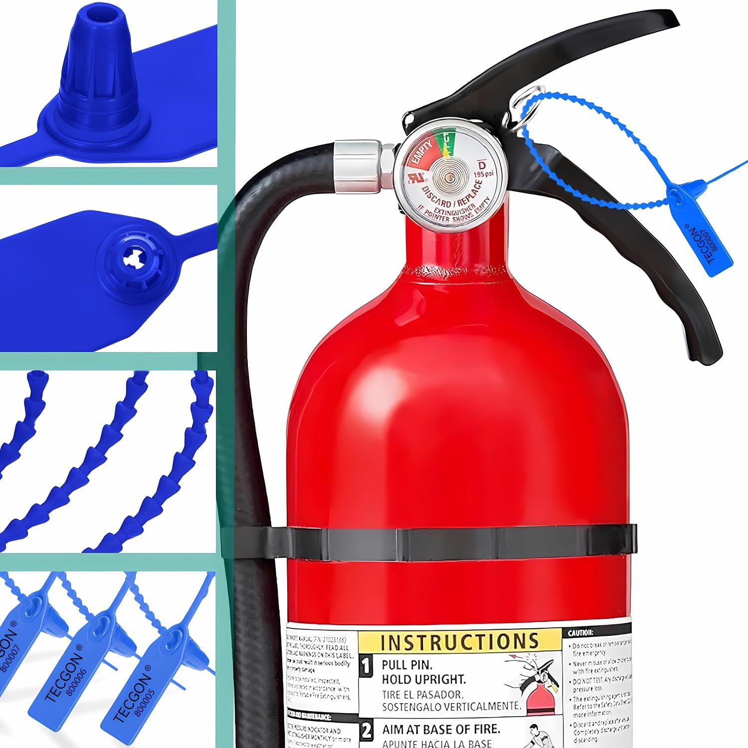 1000 Pack Plastic Tamper Seals Fire Extinguisher Tags Security Tags Seals Safety Numbered Zip Ties Labels Safety Disposable Self Locking Signage 9.84 inch Length - Image 7