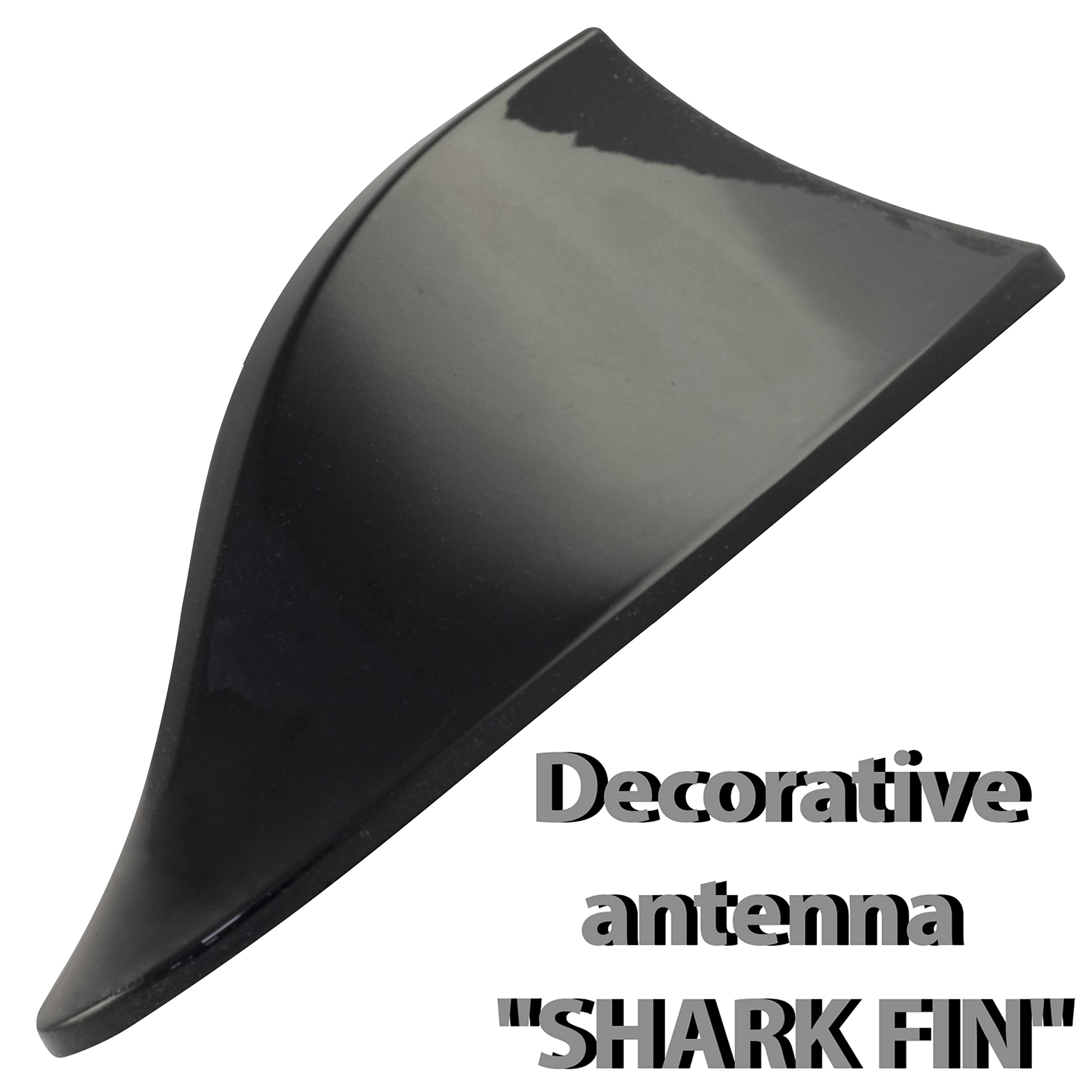 Antenna Fittizia Squalo Per Auto - Decorazione Tuning Adesiva 170x72x57mm In Plastica Nera