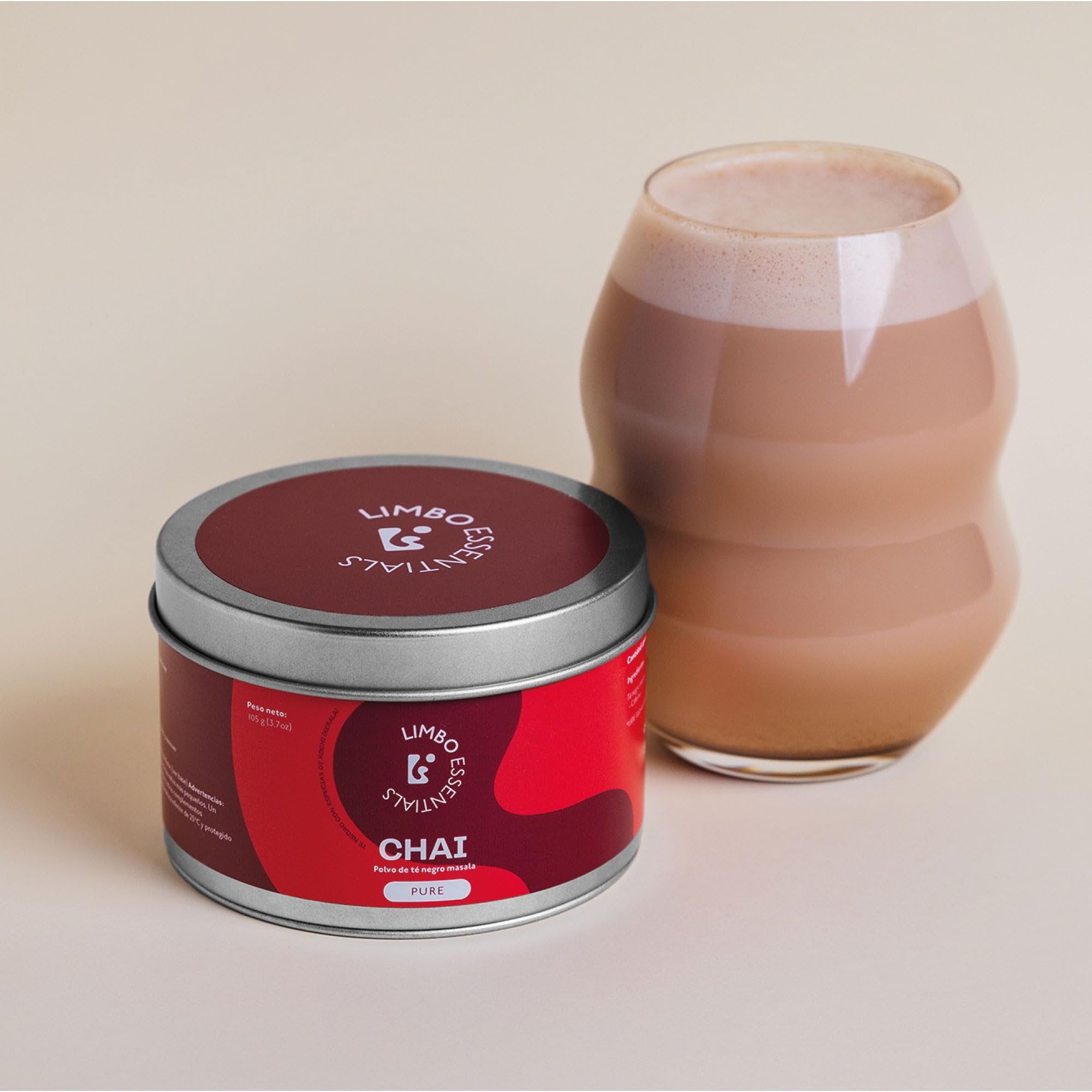 Limbo Té Chai Puro – Té Negro Chai Masala en Polvo con Especias | 105g (35 Dosis) | Energía Natural, Antioxidante y Digestivo | Canela, Jengibre, Cardamomo | Sin Azúcar, Sin Lactosa
