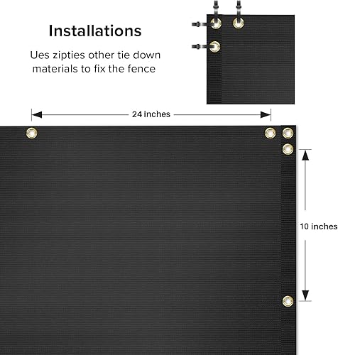 Miniatura 6 de Rejilla para valla de privacidad para balcón, de 3 x 25 pies, de malla, incluye bridas para cables para terraza, apartamento, porche, patio trasero,