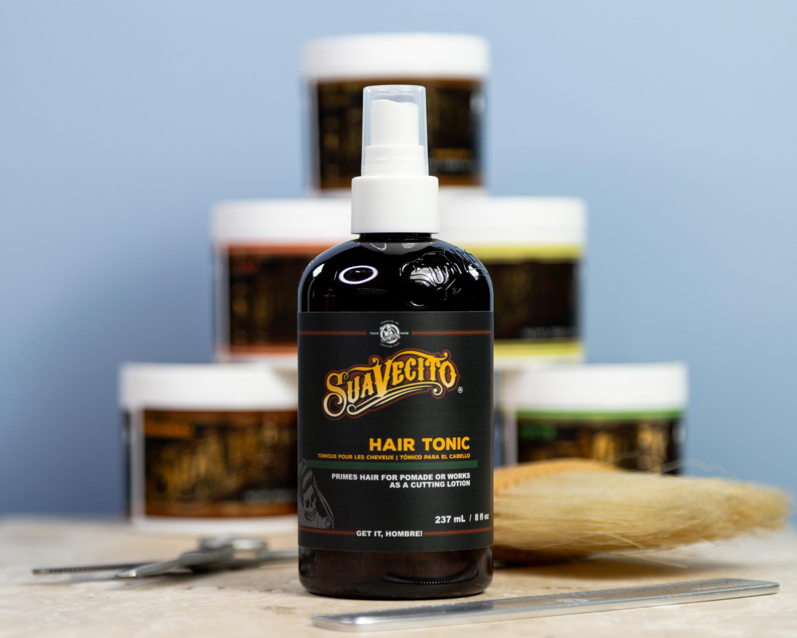 Suavecito Tonique capillaire Suavecito Nourrit et ravive les cheveux avec un parfum rafraîchissant Formule légère Ajoute brillance et douceur Stimule le cuir chevelu et améliore la maniabilité 237 ml