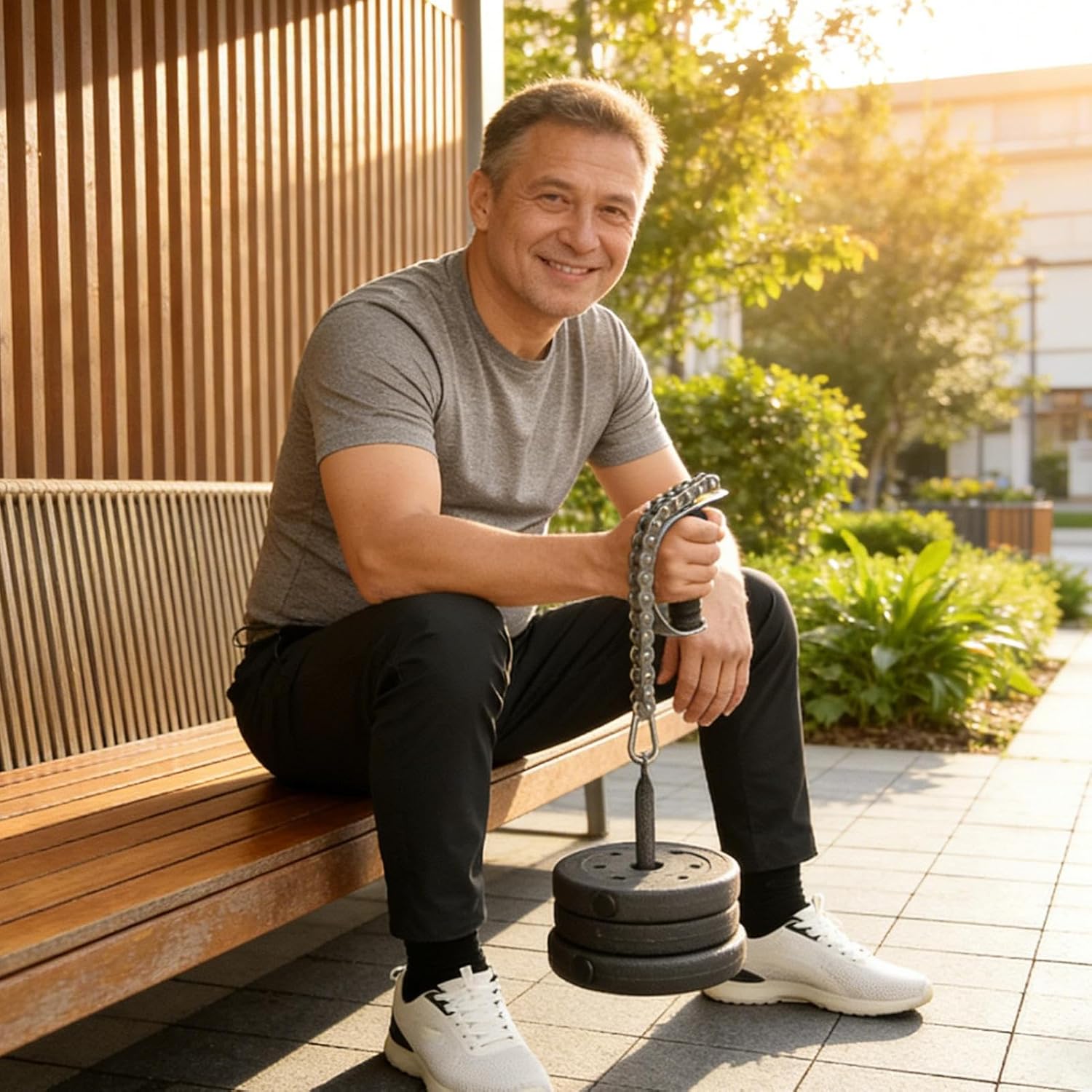 Arm Wrestling Handle Training Tool - Adjustable Barbell Lifting Bands | Forearm Strength Belt with Iron Nylon Coated Construction for Gym Home Workout Exercise Strength Lifting and Grip Conditioning