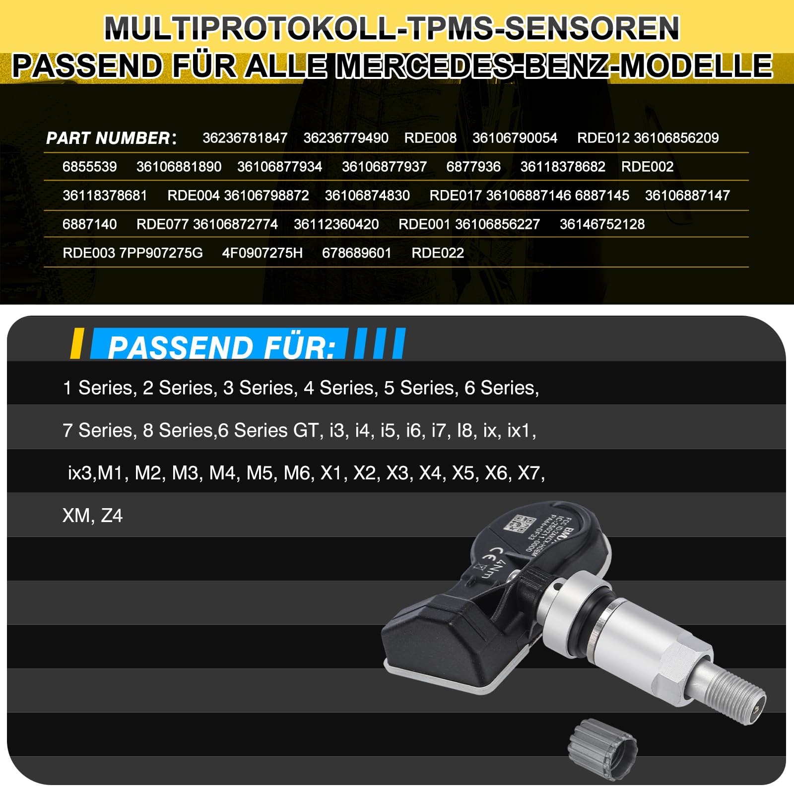 4xReifendrucksensor Multiprotokoll TPMS Sensor RDKS für BMW 1 2 3 4 5 6 4xReifendrucksensor Multiprotokoll TPMS Sensor RDKS für BMW 1 2 3 4 5 6