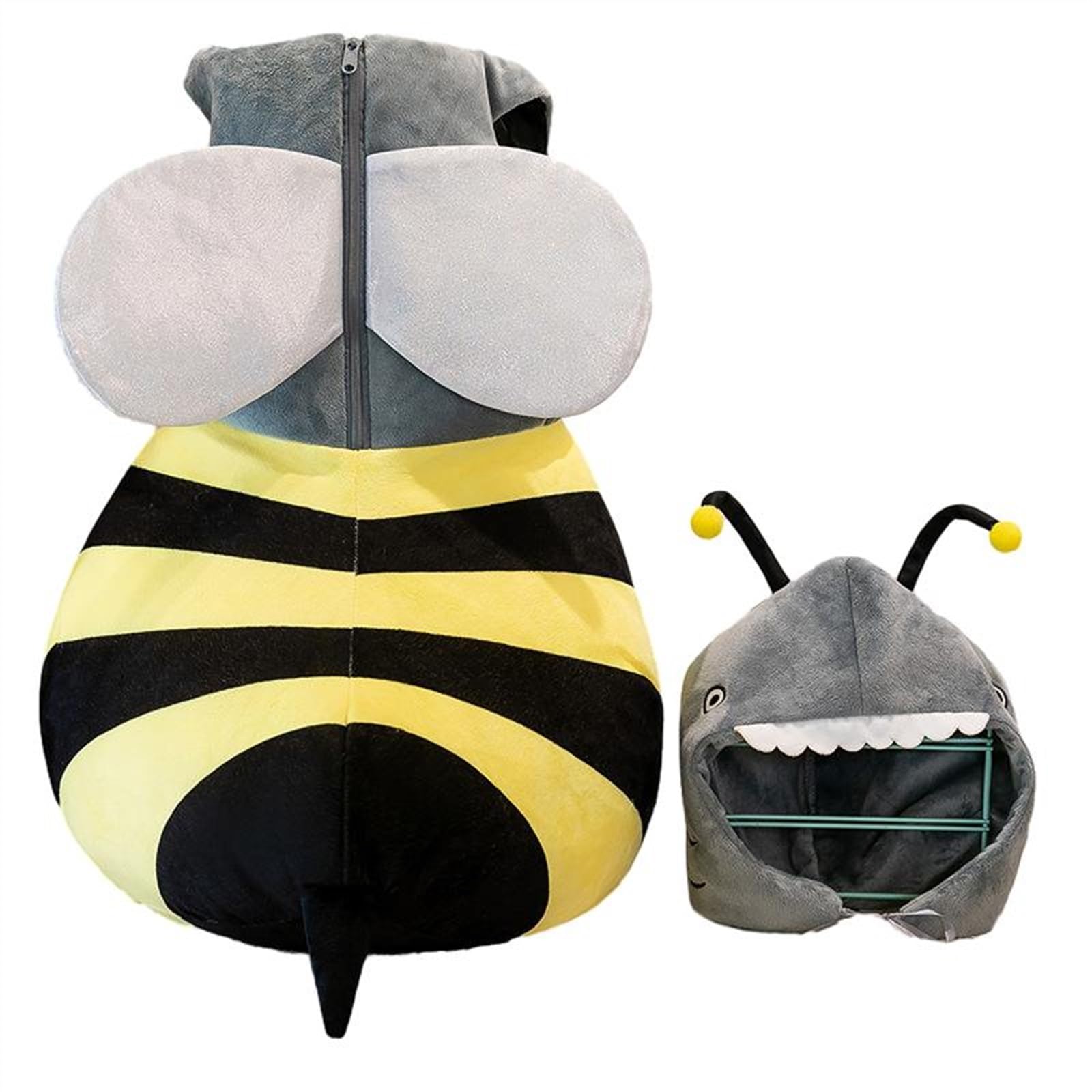 Pijama de una Pieza para Adulto, Pijama en Forma de Abeja, Ropa de hogar Unisex, cómodo y Suave con Capucha