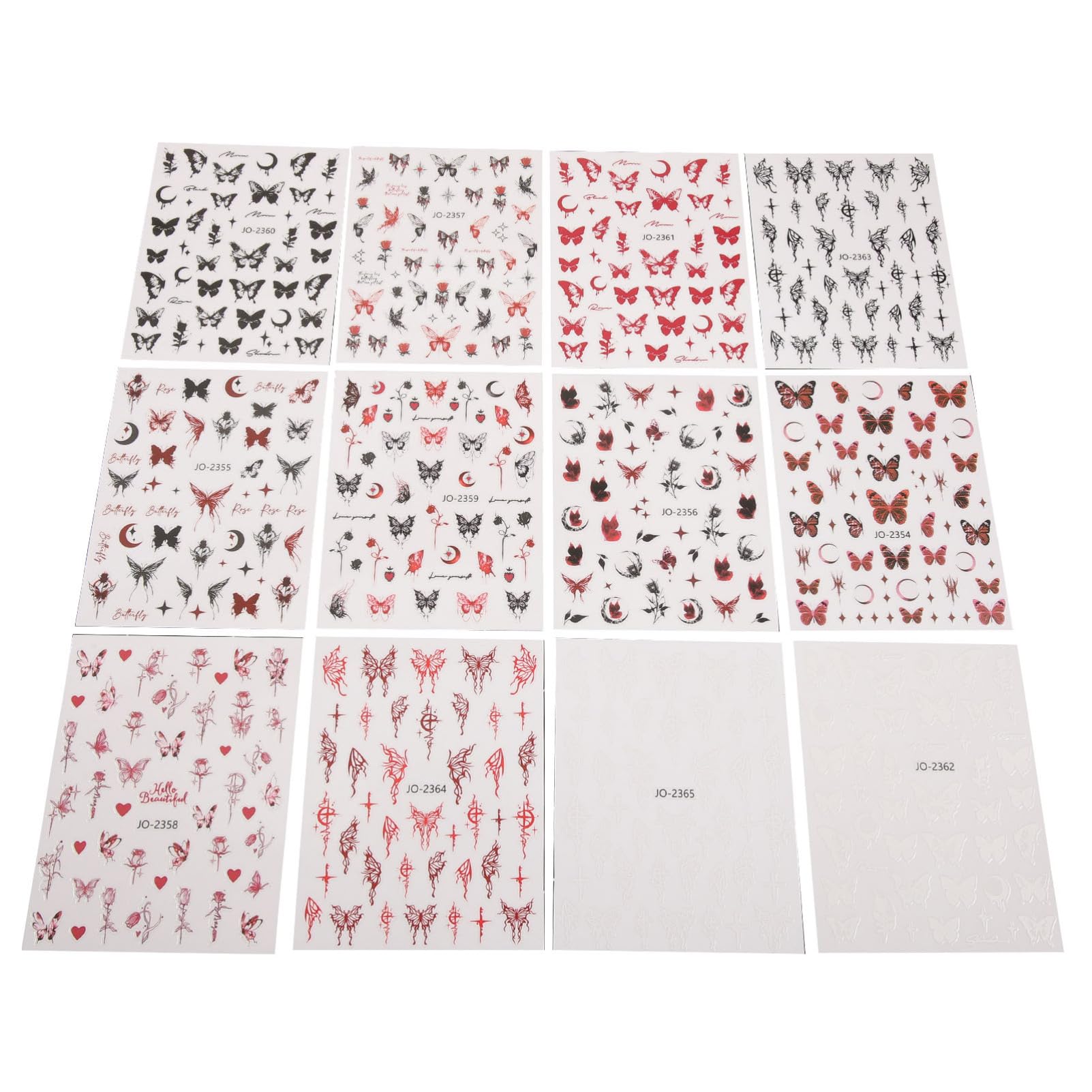 VALICLUD 5 Set Adesivo A Farfalla Scuro Giglio Uv Rapido Carino Kit Di Adesivi Per Unghie Decalcomanie Per Unghie Farfalla Decorazione Delle Unghie 12 Fogli*5