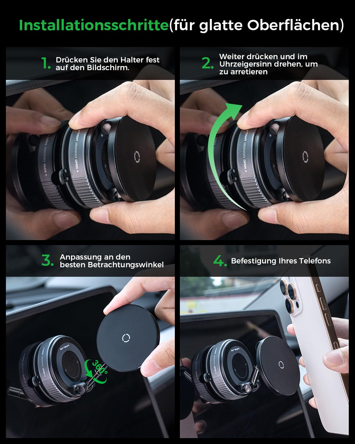 MRGLAS 15W Vakuum Magnetische Handyhalterung mit Ladefunktion,360° Verstellbarer Saugnapf Handy Halterung Magsafe Ladegerät Kfz-Handyhalterung Wireless Charger Auto Zubehör für iPhone 17/16/15/14/13
