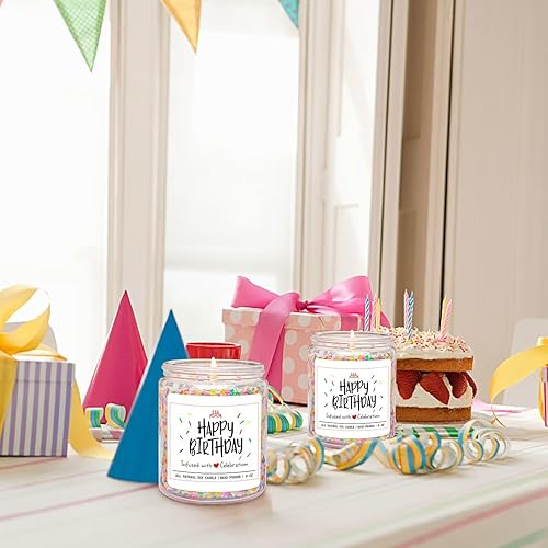 Miniatura 8 de Homsolver Regalos de feliz cumpleaños para mujeres y hombres, aroma a crema de vainilla con chispas de caramelo velas de cumpleaños, regalos únicos