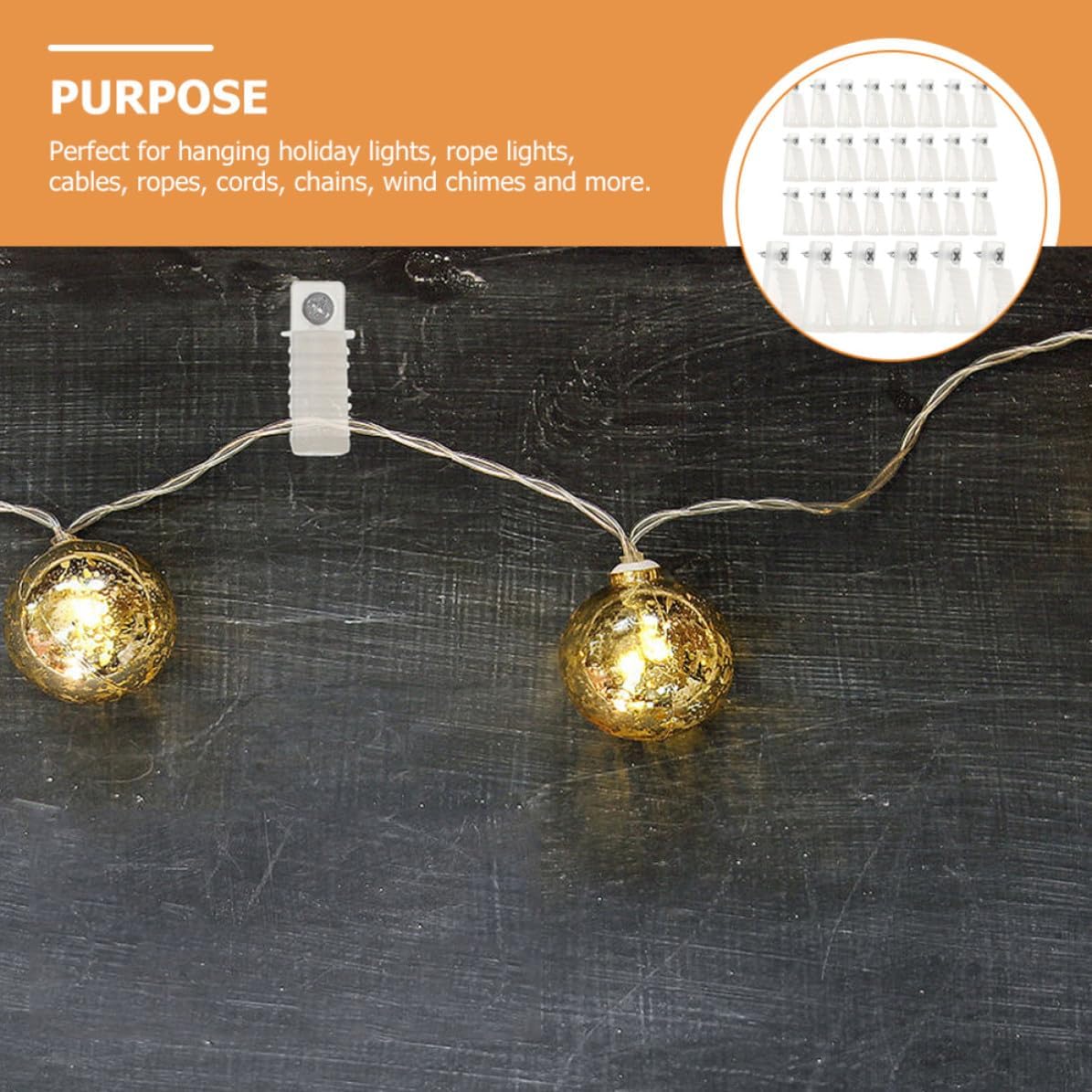 30pcs Outdoor String Light Hooks with Screws, White Pp Material, Sturdy Cord Holders for Hanging Lights, Easy Installation for Garden and Patio Decoration