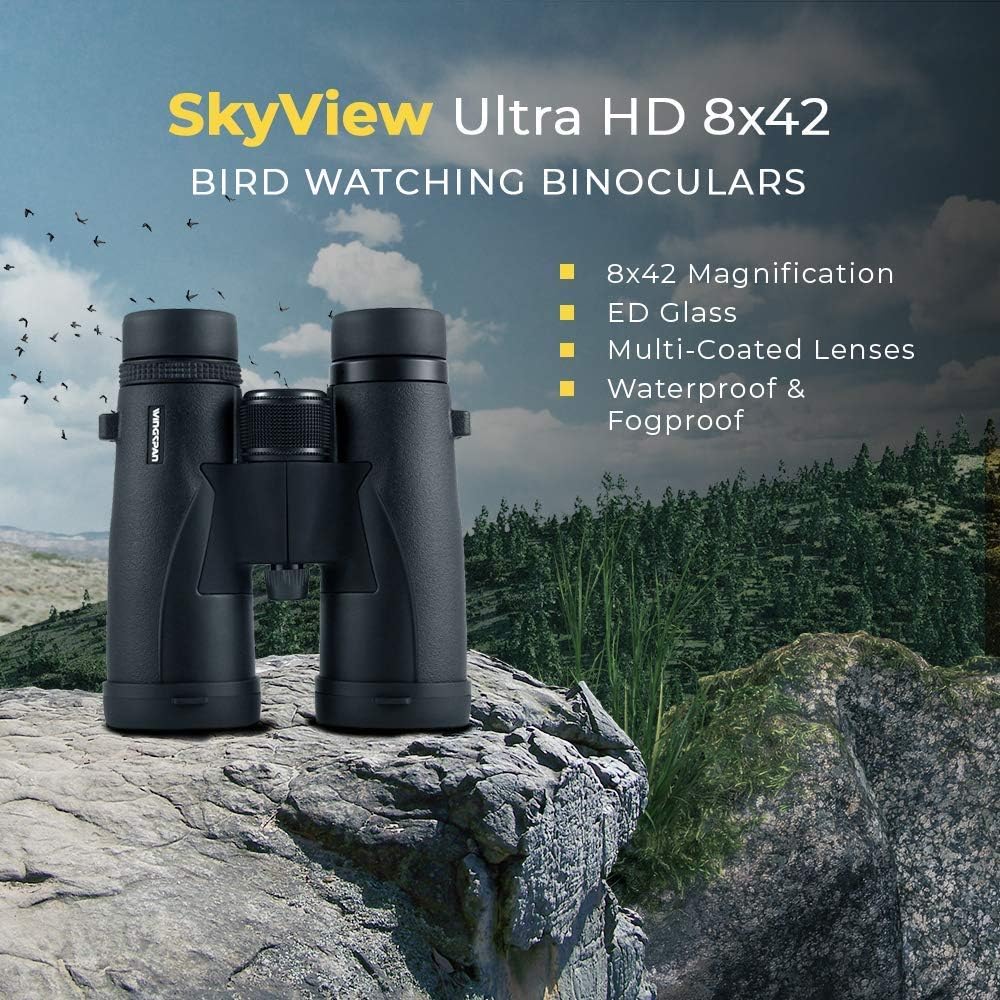 Wingspan Optics Skyview Ultra HD - 8X42 Binoculars for Bird Watching for Adults with ED Glass. Waterproof, Wide Field of View, Close Focus. Experience Better and Brighter Bird Watching in Ultra HD - Image 3