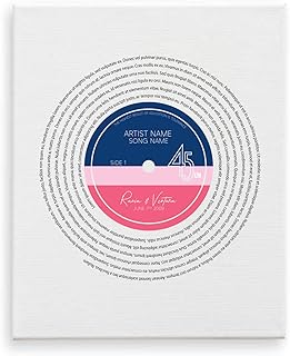 [SF Customizables] Personalized Vinyl Record Label Print Favorite Song Wall Art Any Song Lyrics Gift From Custom Song And Artist [Canvas Print]