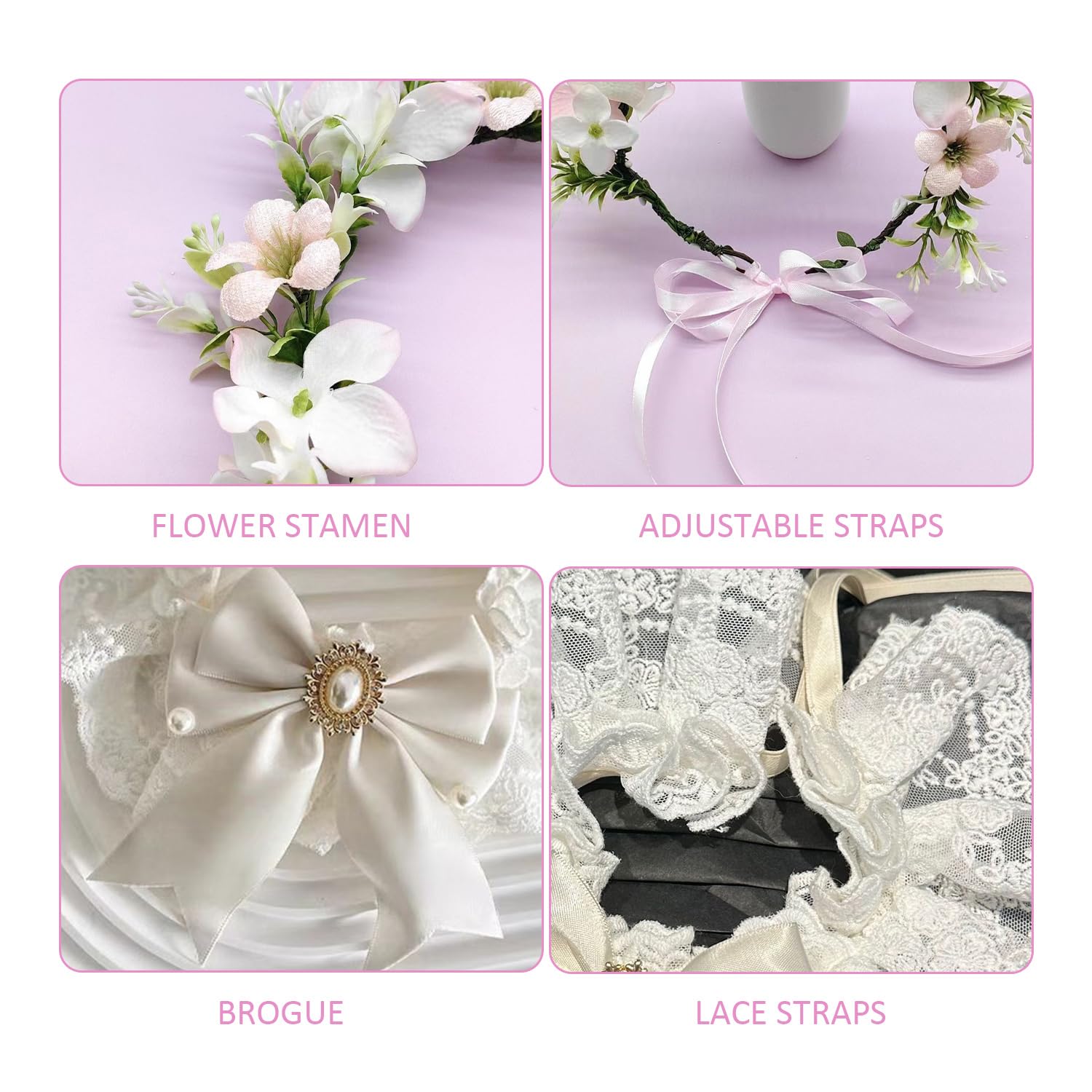 1 Pezzo di Pet Ghirlanda Copricapo, 1 Pezzo di Bow Bib, Collare del Fiore di Cerimonia Nuziale del Cane, Gatto del Merletto Bow Tie, Pet Decorazione di Cerimonia Nuziale Forniture.