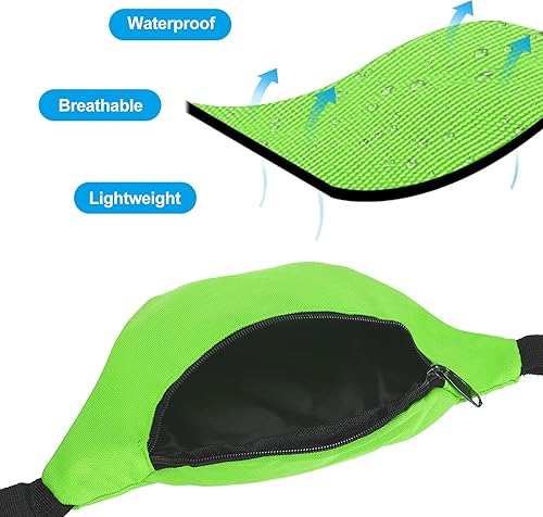 Miniatura 4 de PATIKIL Riñonera de los años 80 para mujer, riñonera de los años 90 para fiestas, correr, Verde
