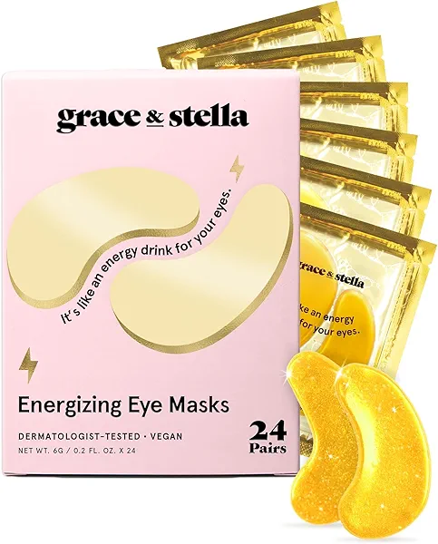 grace & stella Award Winning Under Eye Mask - Travel Essentials - Birthday Gifts for Women - Gel Eye Patches for Dark Circles, Puffy Eyes, Wrinkles, Undereye Bags - Vegan - Self Care (24 Pai