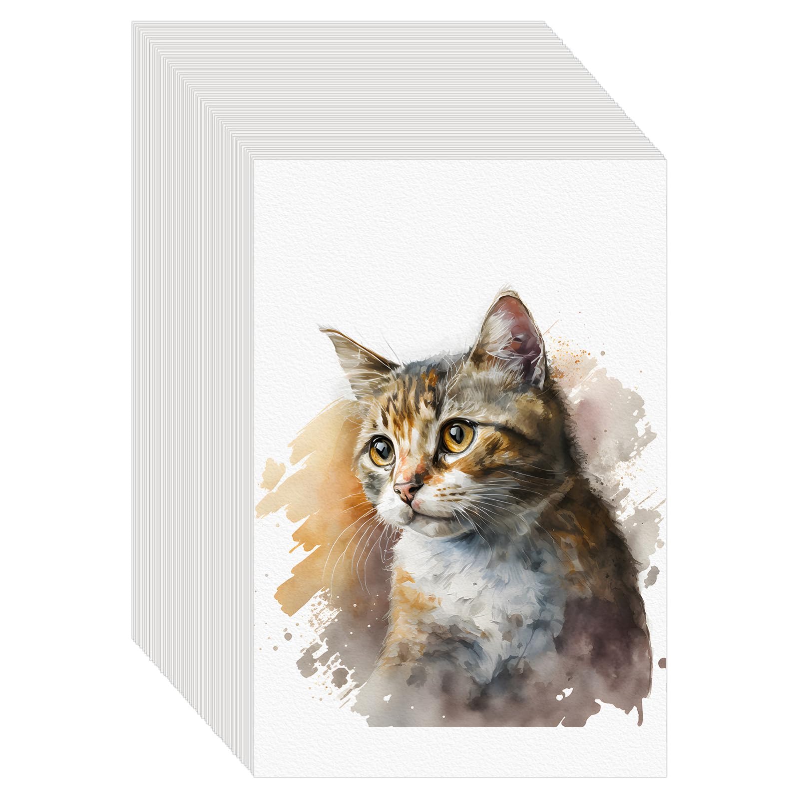 150 unidades de papel de acuarela de 7 x 10 pulgadas, 140 libras/300 g, papel grueso de acuarela para niños y adultos, papel de arte blanco para dibujar, pintar, marcadores gouache, hojas de papel de