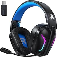 Vista 1 de Fachixy - Auriculares inalámbricos para juegos con micrófono para PC, PS5, PS4, auriculares Bluetooth para juegos - Carga rápida, batería de 50