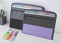 Vista 17 de NAFY Carpetas de archivos expandibles, organizador de documentos de 13 bolsillos con cremallera, tamaño carta A4, carpetas de archivos expandibles