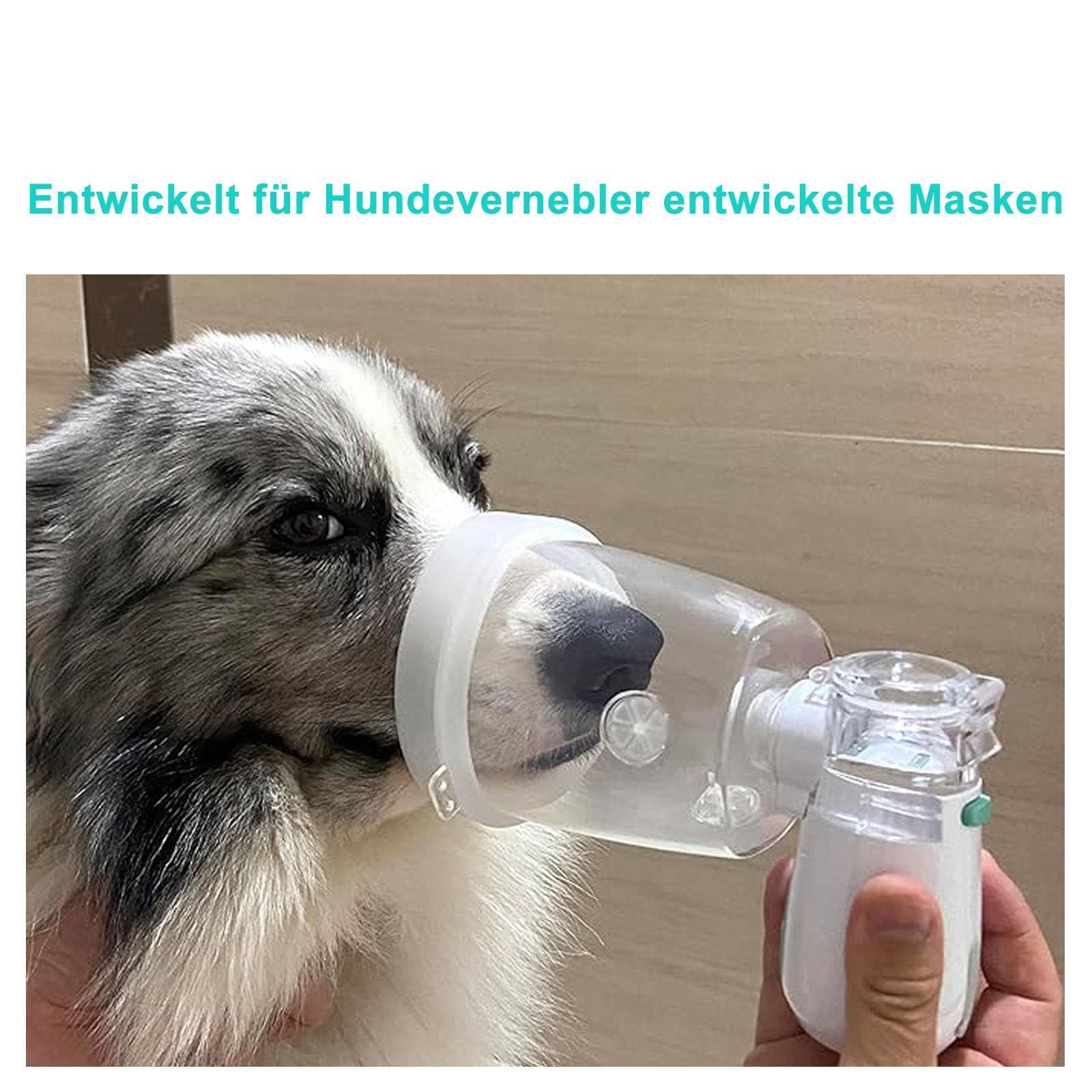 Nebulizator dla psów, nebulizator dla psów i maska inhalacyjna, cichy, odpowiedni dla psów, zielony (M)