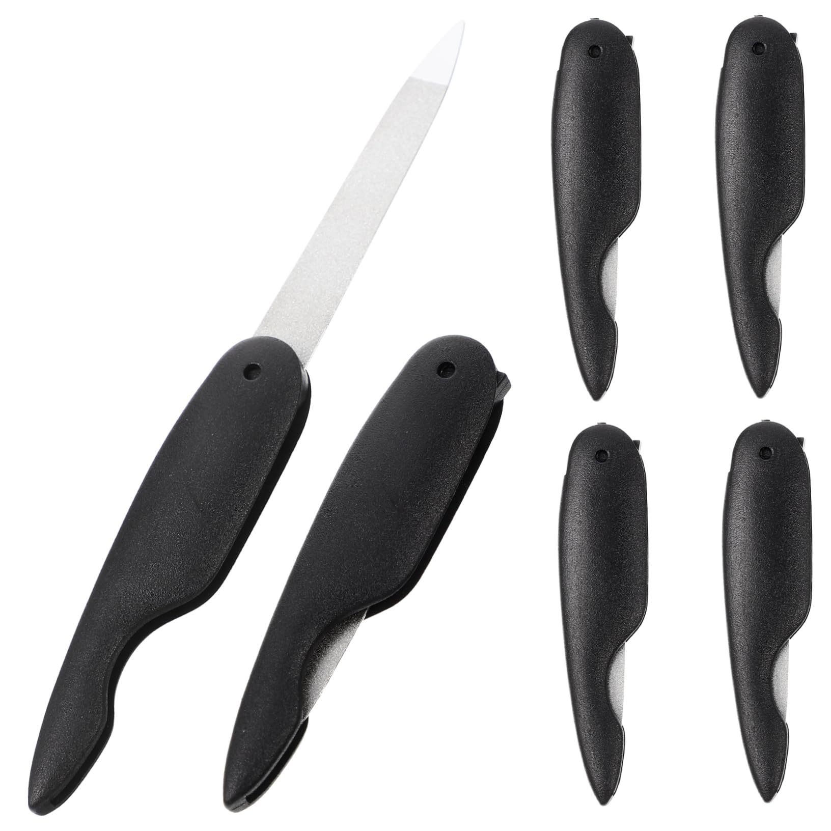 SHERCHPRY 6Pcs Folding Metal Nail Files Compact Reusable Fingernail Files for Manicure for Home Travel Lightweight Design for Easy Portability