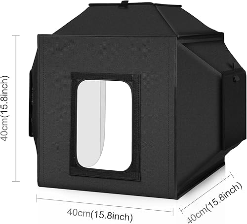 Miniatura 9 de Glendan Fotografía de caja de luz portátil caja de fotos profesional regulable de 16 x 16 pulgadas con luces LED de alto CRI 480 - Caja suave con 4