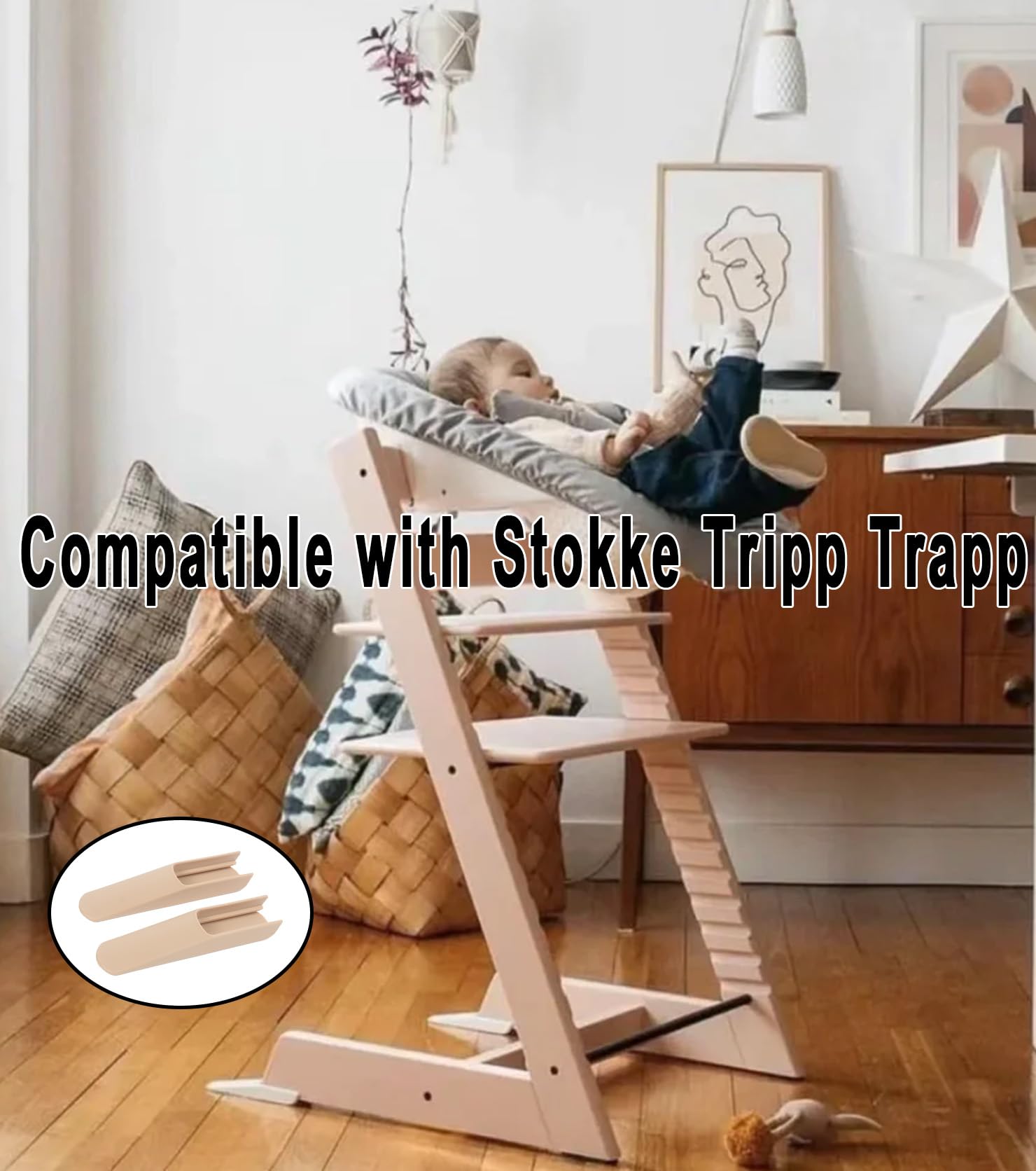 TAKONE 2-częściowy zestaw przedłużeń do foteli Tripp Trapp, zestaw antyprzewróconych, kompatybilne z akcesoriami Stokke Tripp Trapp, bezpieczny zestaw do pływania do wysokiego krzesełka (kolor