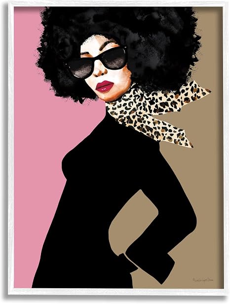 Amazon.com: Stupell Industries Bufanda femenina Glam Fashion Vintage Pop  Pattern Retrato Blanco enmarcado Arte de pared, 24 x 30, Negro : Ropa,  Zapatos y Joyería