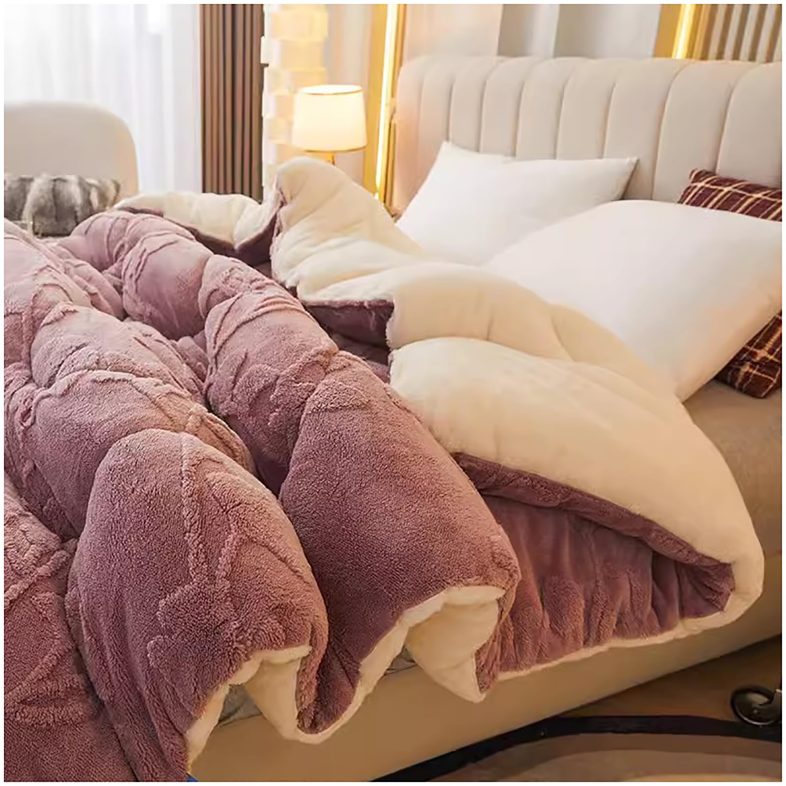 Couette laine 2 personnes en cachemire d'agneau ZTGL luxe chaud d'hiver