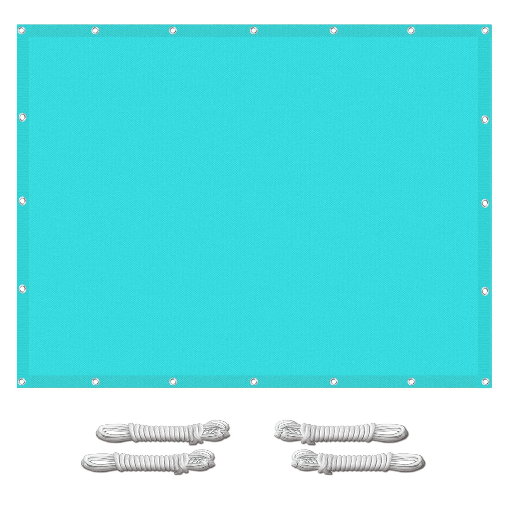 Parasole rettangolare 5 x 10 m, protezione UV e tessuto impermeabile, occhielli e cinghia per uso esterno, ideale per patio, giardino, prato, cielo blu