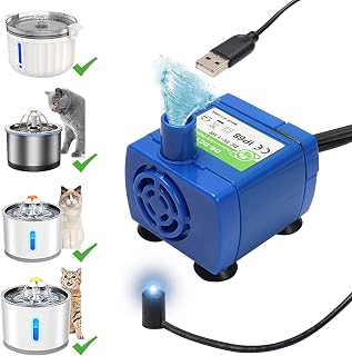 Cat Water Fountain Pump, DR-DC160 Motor Pet Water Fountain Pump with LED Switch for Cat Drinking Water Dispenser Replacement