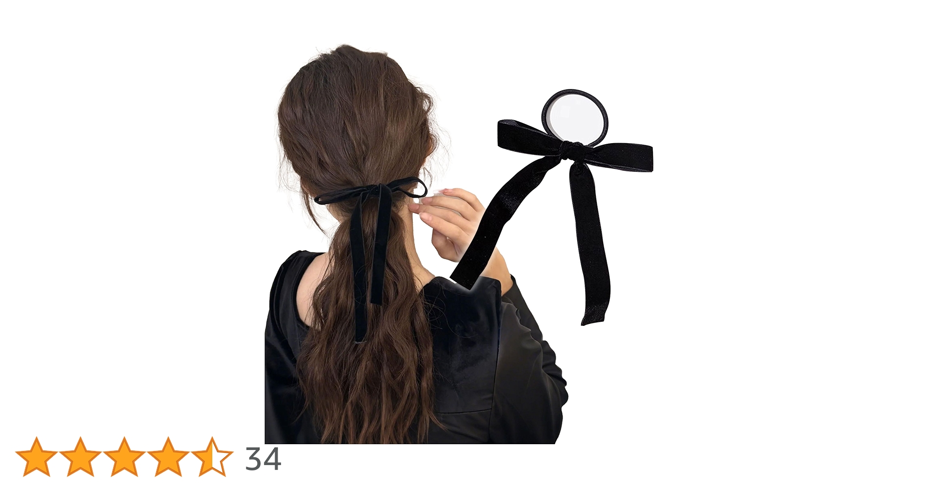 黒 ベルベット リボン付き シュシュ Amazon.co.jp: Edges42 ベロア リボン シュシュ 大きめ 黒 生地