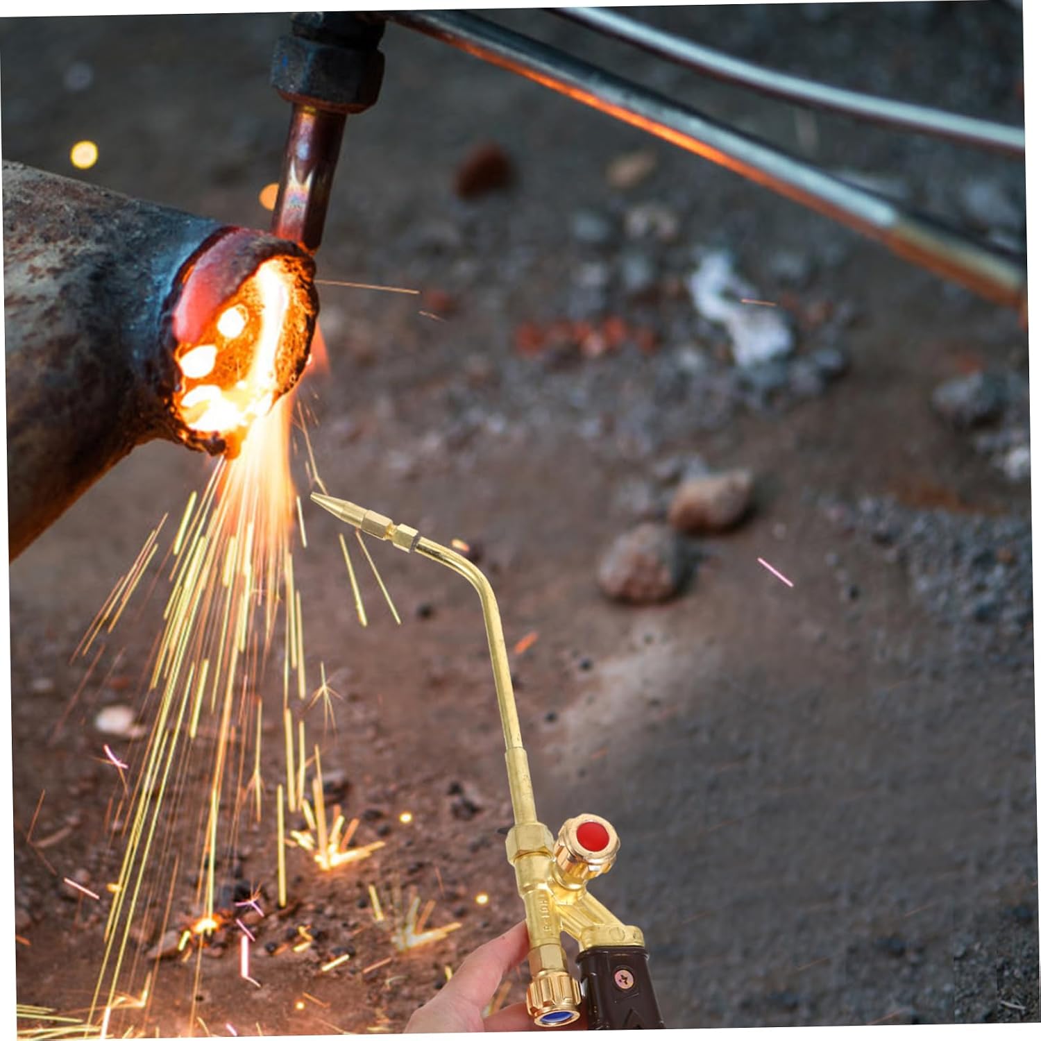 POPETPOP Adjustable Flame Propane Torch Head for Soldering and Brazing Self-igniting Swirl Flame Design High-temperature Welding Tool for Hvac Maintenance and Plumbing