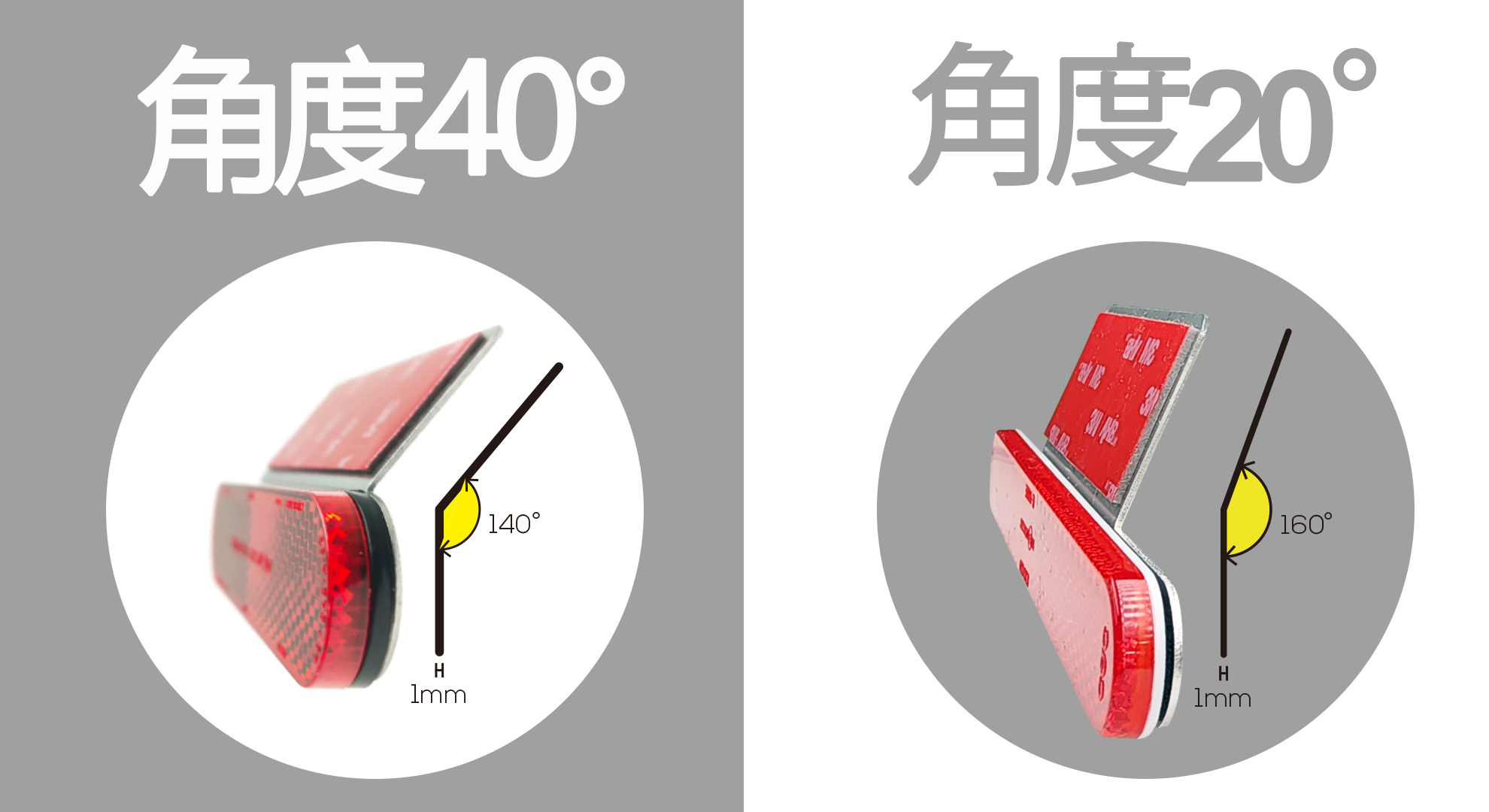 Amazon | BAR AUTOTECH バイクリフレクター 貼り付け式 反射板 20度