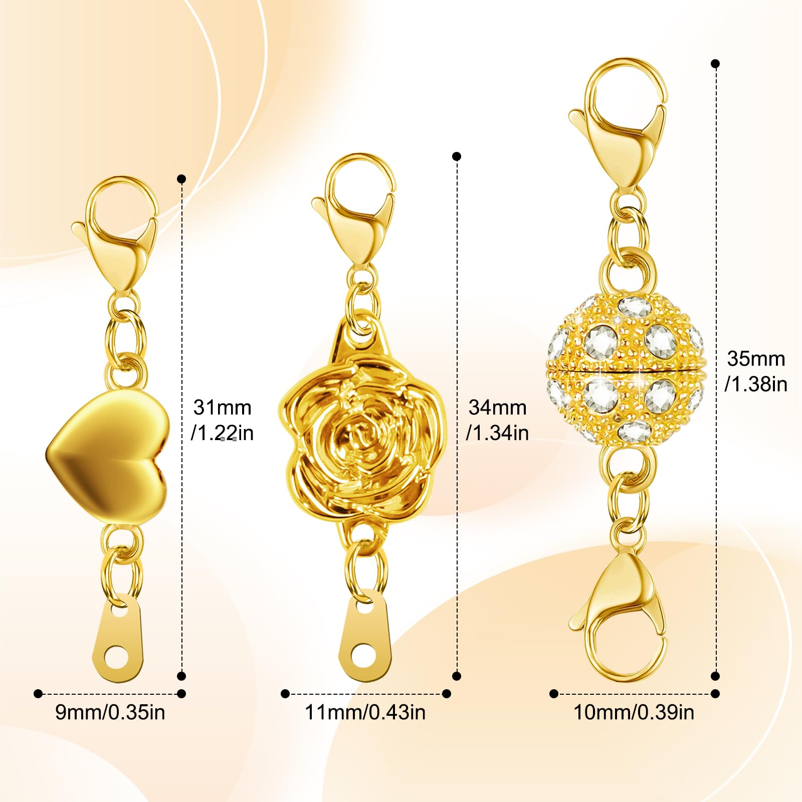 6 Chiusure Magnetiche A Forma Di Aragosta Per Gioielli - Oro E Argento - Foto 11