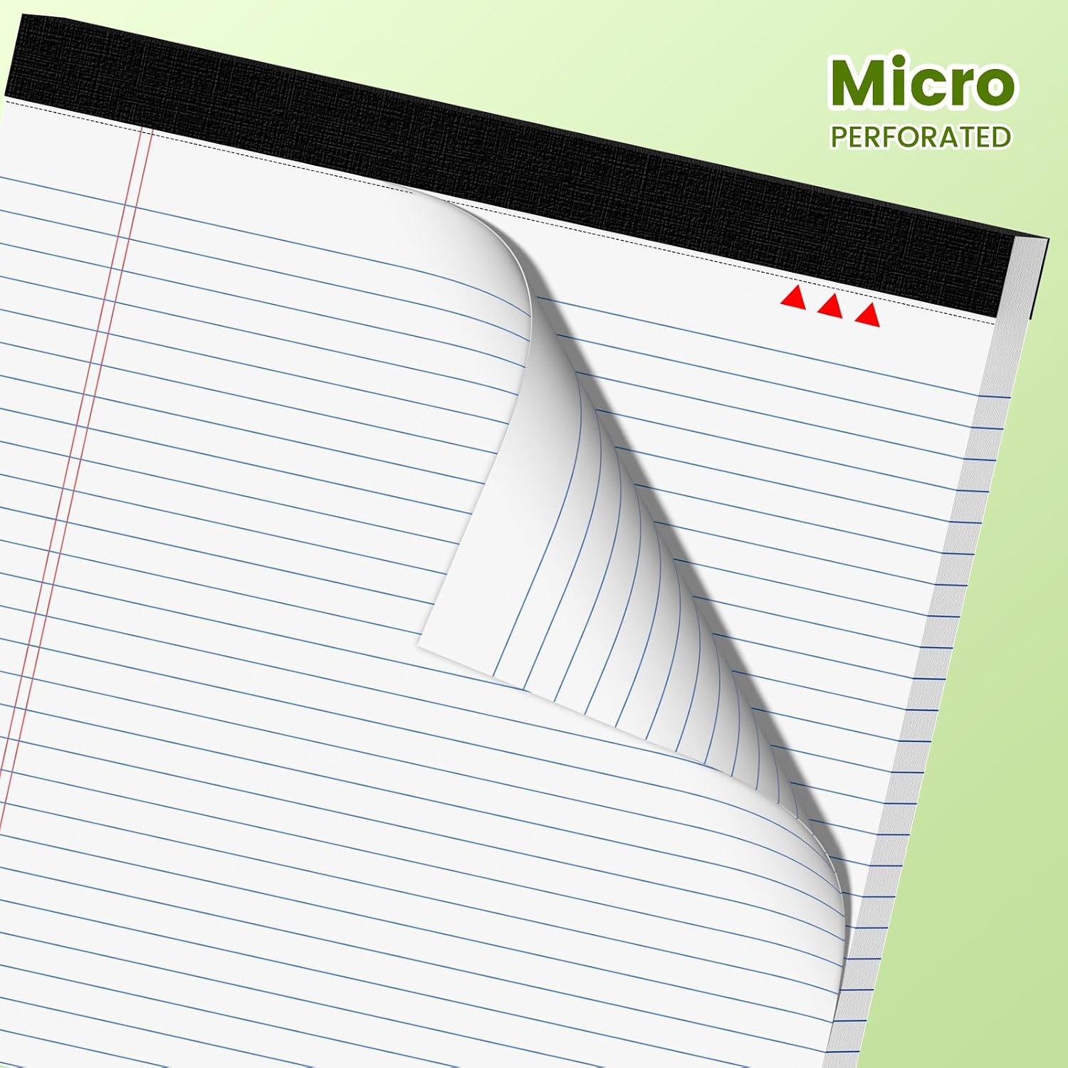 2-Pack 8.5x11 Inch College Ruled Note Pads - 50 Sheets per Pad White Notepad, Narrow Ruled Legal Pads for School, Office, and Home - Thick, Leak-Resistant Paper for Clean Writing, Pads of Paper image 5